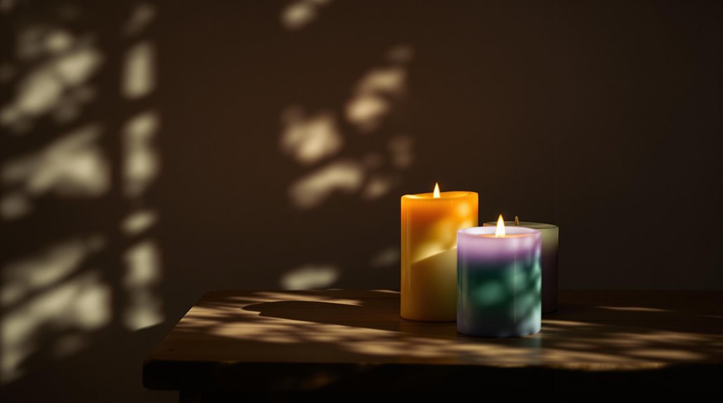relaxing meditation with scented candles