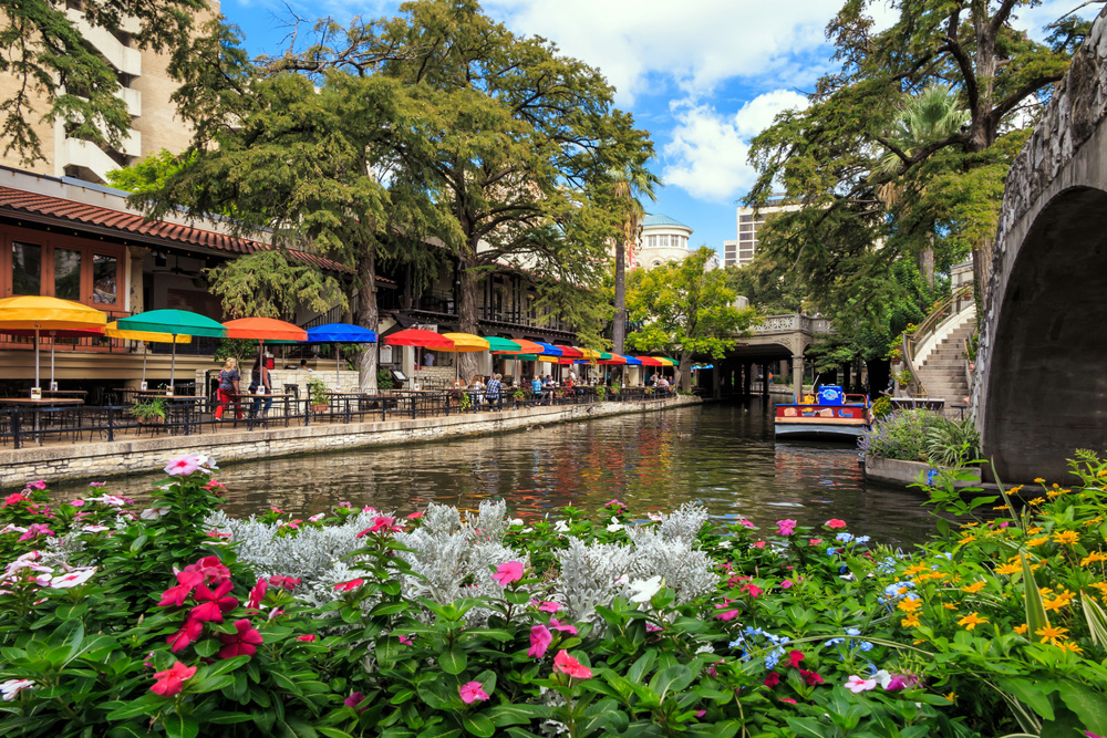 Section of the famous Riverwalk in San Antonio