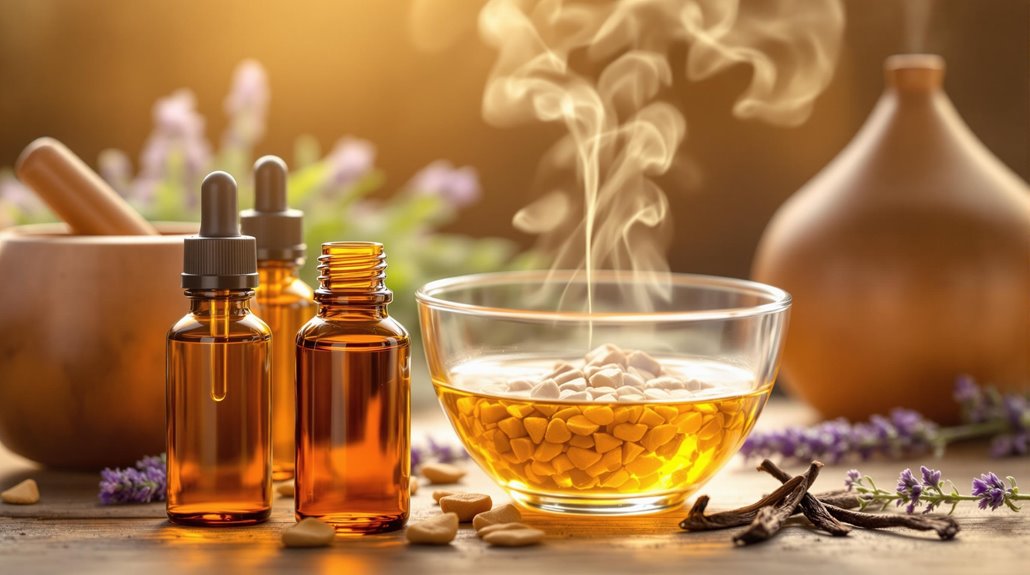 blending sandalwood fragrant aromatic oils