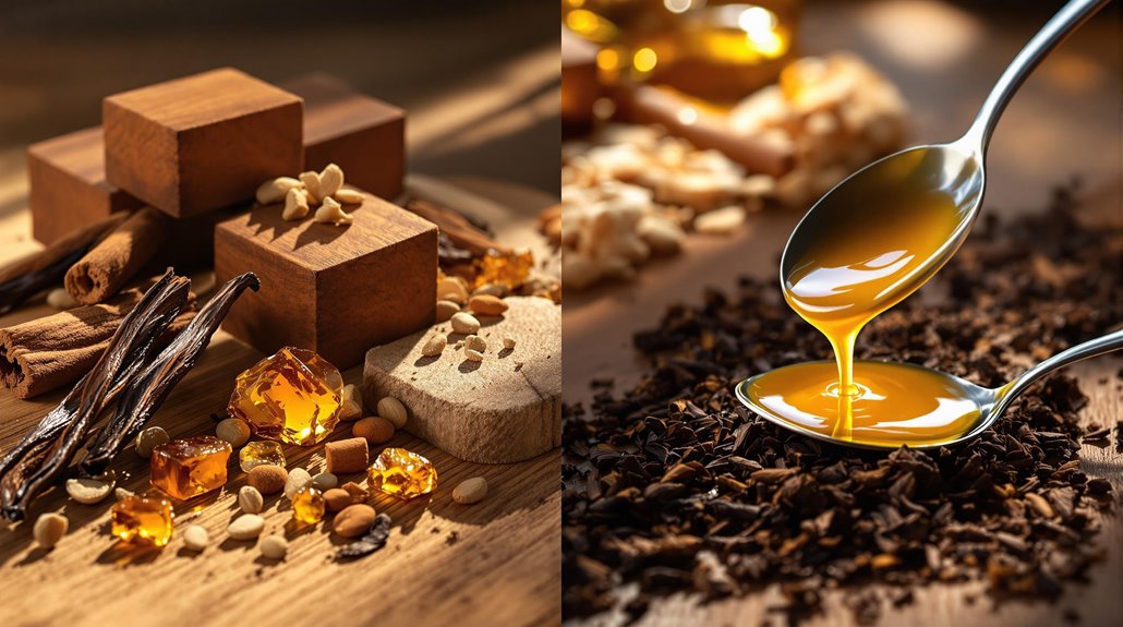 woody notes complement vanilla scent