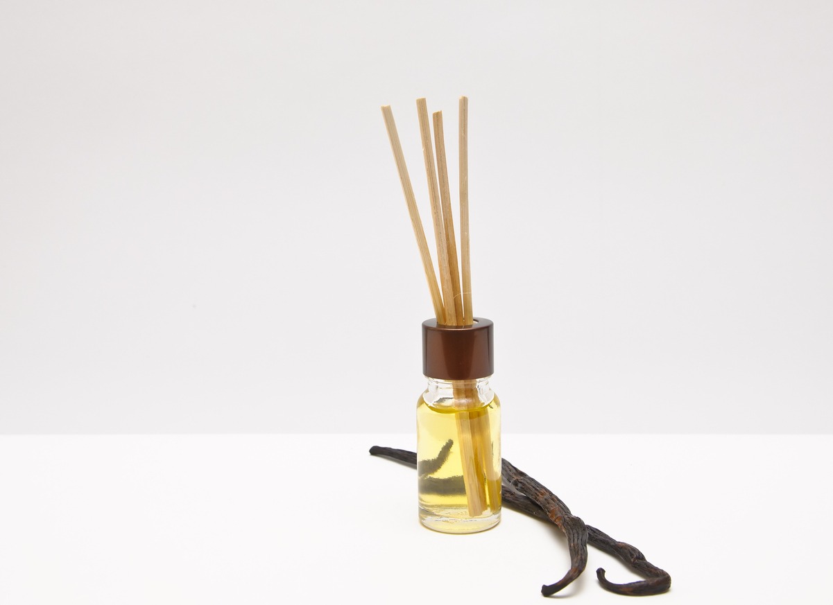 Vanilla incense sticks in a bottle
